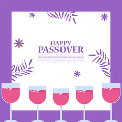 Vector illustration Happy Passover greeting
