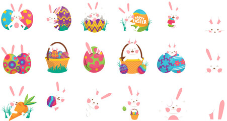 Easter rabbit, easter Bunny illustration.