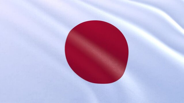 Slow motion loop of a Japan flag waving in the wind
