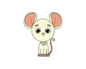 White mouse vector isolated colour icon. White mouse animal vector icon. White mouse icon