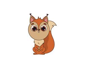 Squirrel vector isolated colour icon. Squirrel animal vector icon. Squirrel icon