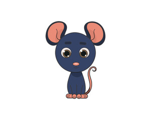 Rat vector isolated colour icon. Rat animal vector icon. Rat icon
