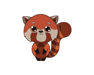 Red panda vector isolated colour icon. Red panda animal vector icon. Red panda icon