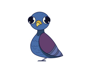 Pigeon vector isolated colour icon. Pigeon animal vector icon. Pigeon icon