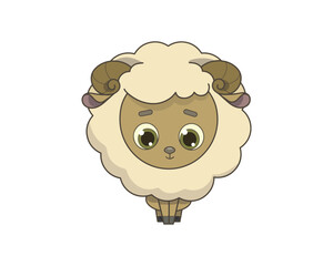 Sheep vector isolated colour icon. Sheep animal vector icon. Sheep icon