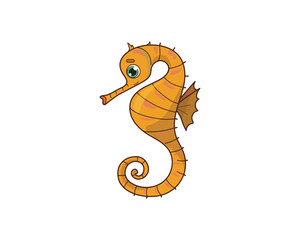 Fototapeta premium Seahorse vector isolated colour icon. Seahorse animal vector icon. Seahorse icon