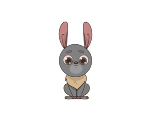 Rabbit vector isolated colour icon. Rabbit animal vector icon. Rabbit icon