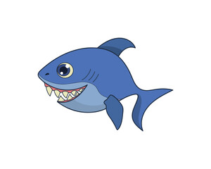 Shark vector isolated colour icon. Shark animal vector icon. Shark icon