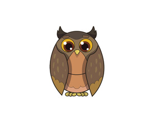 Owl vector isolated colour icon. Owl animal vector icon. Owl icon