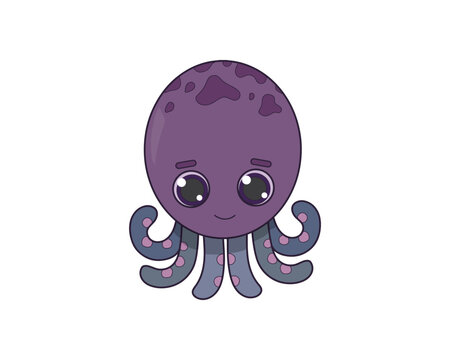 Octopus vector isolated colour icon. Octopus animal vector icon. Octopus icon