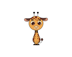 Giraffe vector isolated colour icon. Giraffe animal vector icon. Giraffe icon
