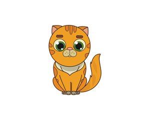 Cat vector isolated colour icon. Cat animal vector icon. Cat icon