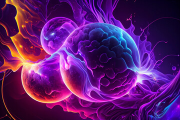 Fototapeta premium Abstract core plasma flux blast of energy, light, smoke, sparks, and flame creation