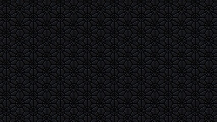 3D Futuristic circles dark black background Abstract geometric grid pattern.