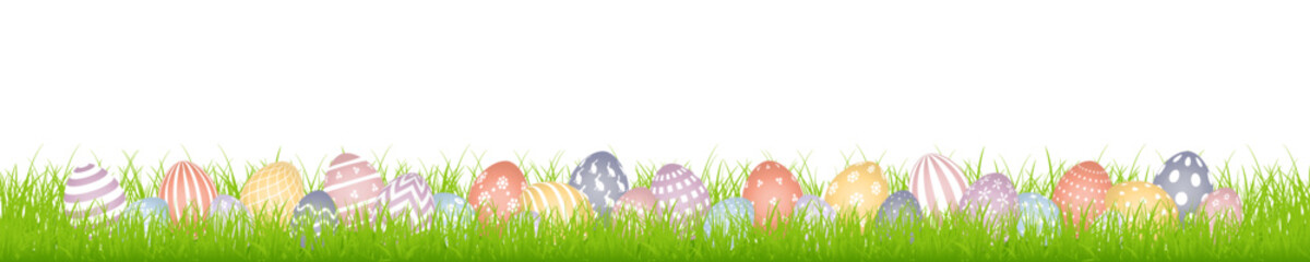 Banner 28 Ostereier Muster Bunt In Wiese