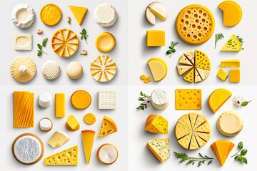 Assortiment de fromage - Générative IA - obrazy, fototapety, plakaty