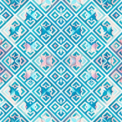 Wallpaper of rhombus for flips mirror pattern. Rapport seamless of rhombuses with irregular diagonal shapes tapestry pattern. Generative AI. Pattern mirrored repeat duplicates background
