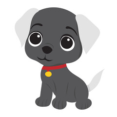 puppy cute, cartoon for kids isolated vector