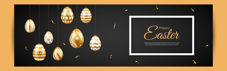 Vector illustration of Happy Easter wishes greeting