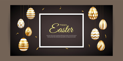 Fototapeta na wymiar Vector illustration of Happy Easter wishes greeting