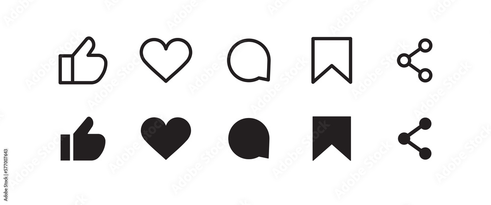 Poster set of generic social media user interface icons. arrow for the website and app. share icon symbol l