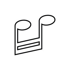 musical notes, icon, line, vector, illustration, design, logo, template, flat, trendy,collection