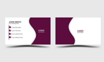 Violet And White Simple Business Card Template
