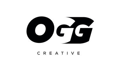 OGG letters negative space logo design. creative typography monogram vector