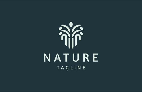 Tree logo icon design template flat. Landscape, nature, park, forest