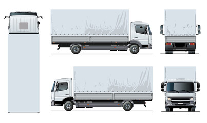 Delivery or cargo truck template isolated on transparency background. 