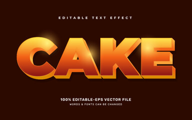 Cake editable text effect template