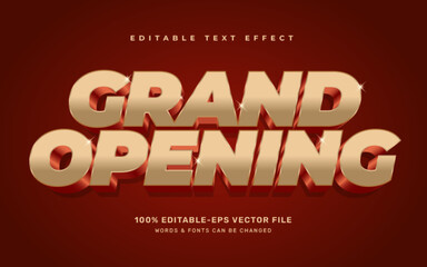 Gold Grand opening editable text effect template