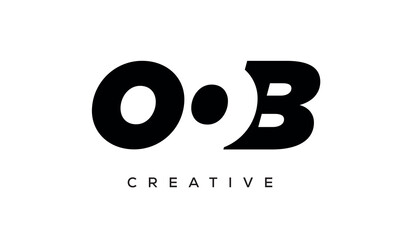 OOB letters negative space logo design. creative typography monogram vector