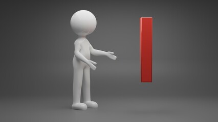 3d person with a number