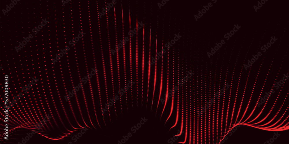 Poster abstract digital particle wave. futuristic dotted wave. technology background vector. vector illustr