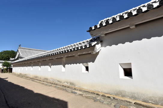 姫路城　漆喰の塀の狭間　兵庫県姫路市