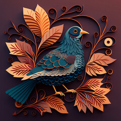 Whimsical Paper Cut Art of Birds: A Playful and Delightful Expression of Nature. Generative AI