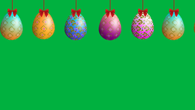 beautiful egg decoration green screen image
