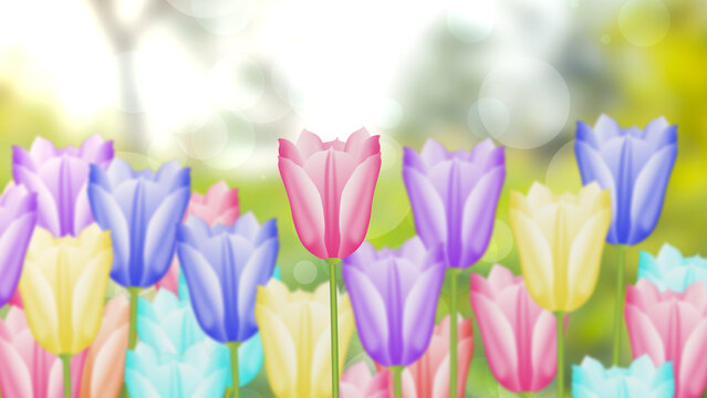 beautiful flower illustration image on blur background