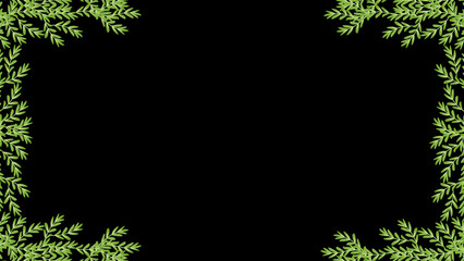 green plant leave on black background illustration.