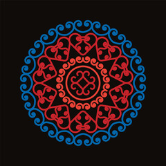 Georgian ornaments. Native ornate with caucasian motifs. Oriental decorative mandala pattern