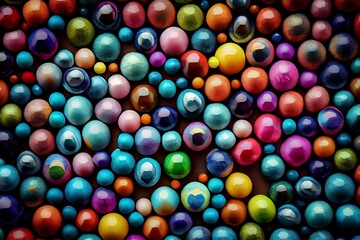 Fototapeta na wymiar colorful beads, glass jewelry, glass beads, AI Generated