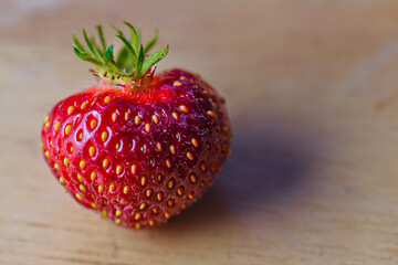 strawberry on a wooden background