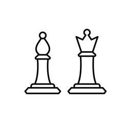 chess, icon, line, vector, illustration, design, logo, template, flat, trendy,collection