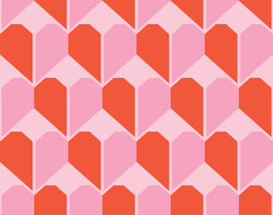 Geometric heart seamless pattern background. Vector illustration for holiday design. Abstract romantic photo frame. Stylish decorative bright label set. Fashion valentine day ornament.