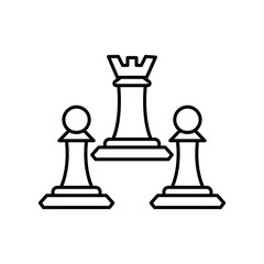 chess, icon, line, vector, illustration, design, logo, template, flat, trendy,collection