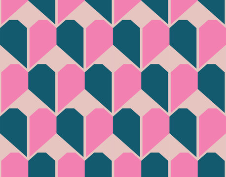 Geometric heart seamless pattern background. Vector illustration for holiday design. Abstract romantic photo frame. Stylish decorative bright label set. Fashion valentine day ornament.