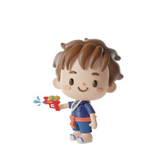 Thai traditional dress male with Water Gun