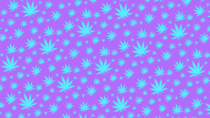 Cannabis Hanfblatt Muster Banner Hintergrund Design Lila Türkis