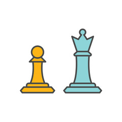 chess, icon,color, vector, illustration, design, logo, template, flat, trendy,collection